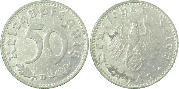 37242D~3.0 50 Pfennig  1942D ss J 372  