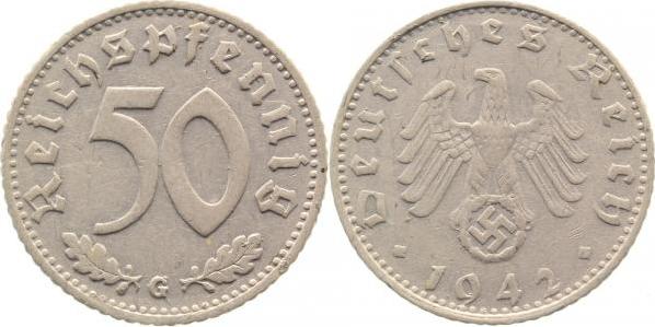 37242G~2.0b 50 Pfennig  1942G vz zaponiert !! J 372  