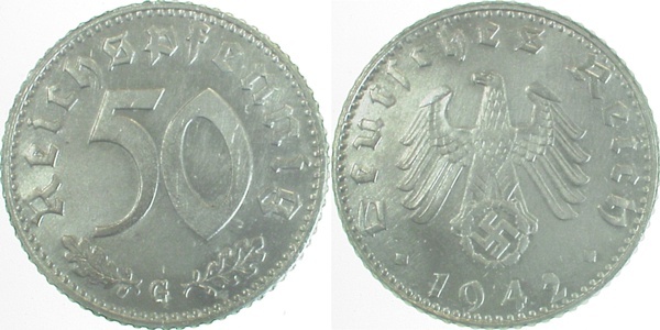 37242G~3.0 50 Pfennig  1942G ss J 372  