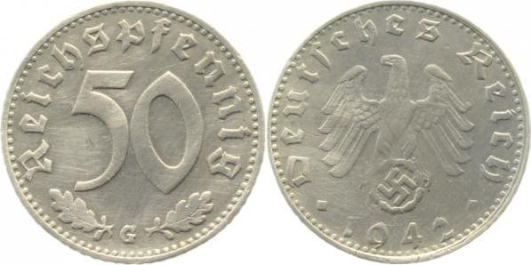 37242G~3.5 50 Pfennig  1942G s/ss berieben J 372  