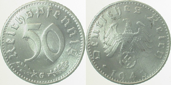 37243G~2.8 50 Pfennig  1943G ss+ J 372  