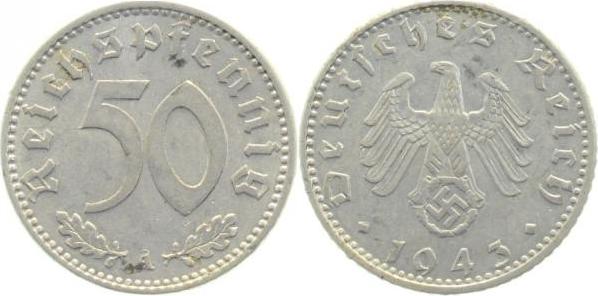 37243A~2.5 50 Pfennig  1943A ss/vz J 372  