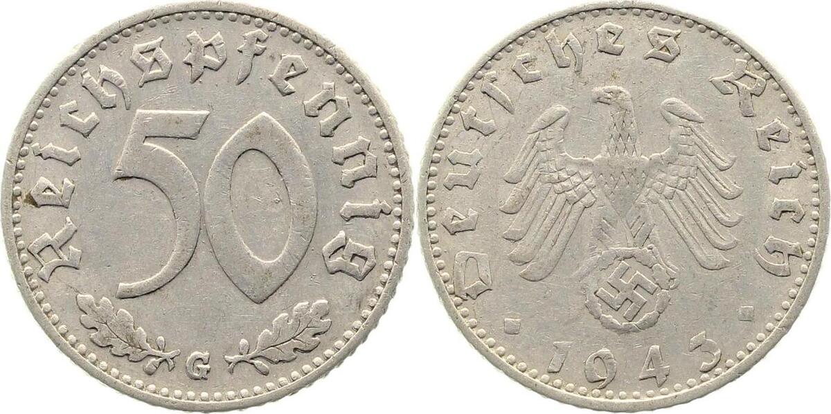37243G~3.0 50 Pfennig  1943G ss J 372  