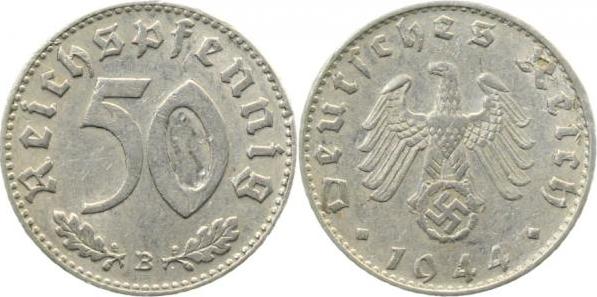 37244B~2.5b 50 Pfennig  1944B ss/vz kl. Kratzer in der 0. J 372  