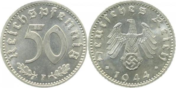 37244F~1.2a 50 Pfennig  1944F prfr Erstabschlag (EA)! !! J 372  