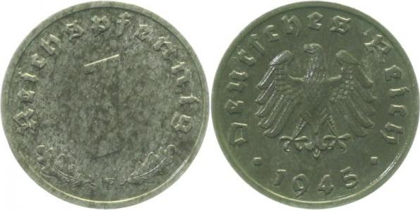 373b45F~1.2b 1 Pfennig  1945F prfr zaponiert J 373b  