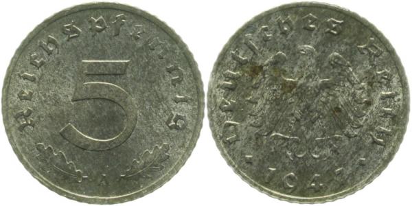 37447A~1.2 5 Pfennig  1947A prfr J 374  