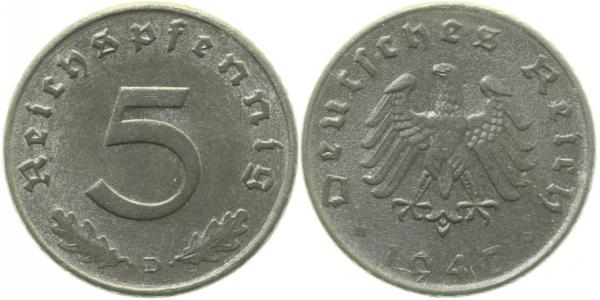 37447D~1.1 5 Pfennig  1947D prfr/stgl J 374  