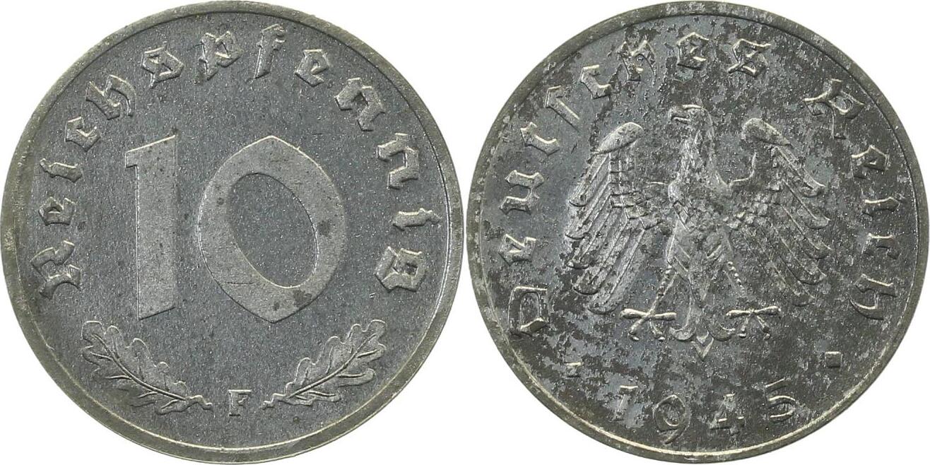 37545F~0.0 10 Pfennig  45F PP, zapon. extr.selten und hervoragend erhalten!! J 375  