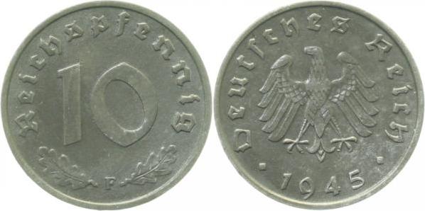 37545F~1.5 10 Pfennig  1945F f.prfr zaponiert J 375  