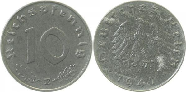 37547E~1.0b 10 Pfennig  1947E stgl/ min. Korrosion RRR J 375  