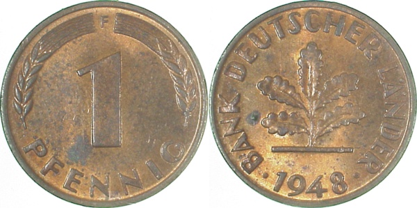 37648D~1.1 1 Pfennig  1948D bfr/stgl J 376  