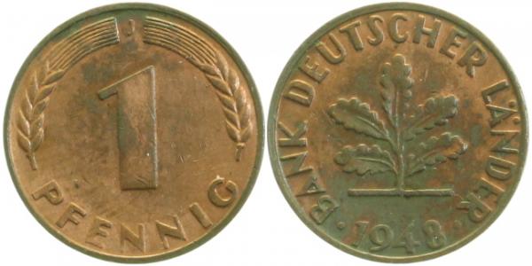 37648J~1.8 1 Pfennig  1948J vz+ J 376  