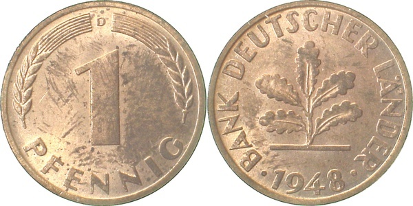 37648D~1.2 1 Pfennig  1948D bfr J 376  