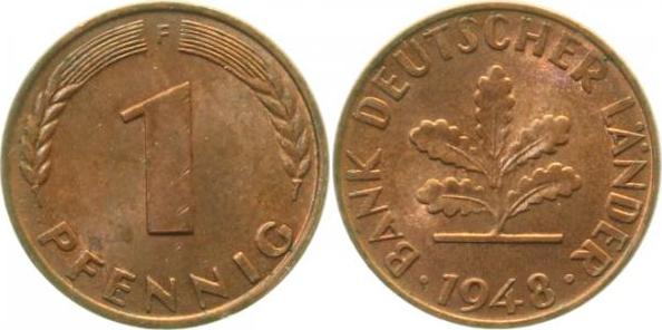 37648F~1.2 1 Pfennig  1948F f.stgl J 376  