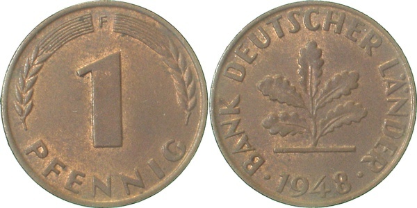 37648F~1.5 1 Pfennig  1948F vz/st J 376  
