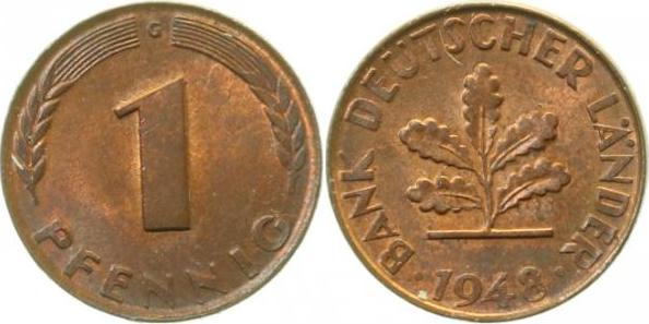 37648G~1.0 1 Pfennig  1948G stgl J 376  