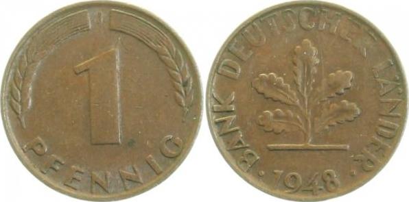 37648J~2.8v 1 Pfennig  1948J Var. Ngb.4.2 ss+ Ngb 4.2  