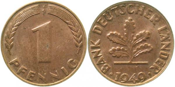 37649J~1.5 1 Pfennig  1949J f.bfr J 376  