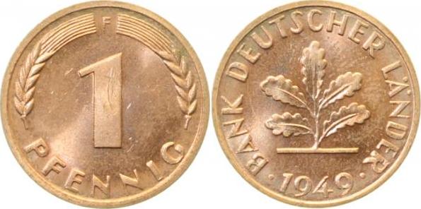 37649F~1.2a 1 Pfennig  1949F bfr Erstabschlag (EA)! !! J 376  