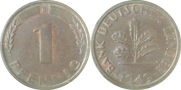 37649G~3.0 1 Pfennig  1949G ss J 376  