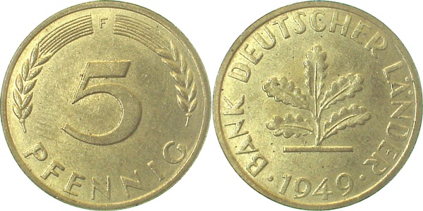 37749F~1.2 5 Pfennig  1949F bfr J 377  