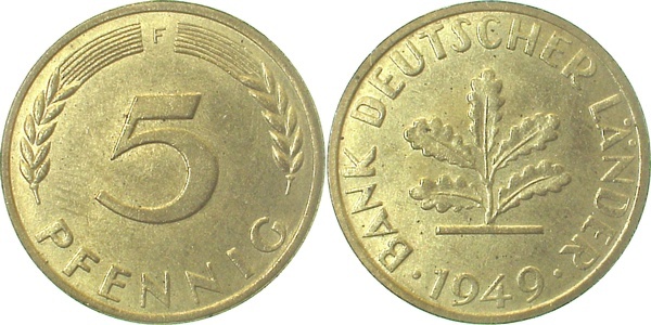 37749F~1.2 5 Pfennig  1949F bfr J 377  