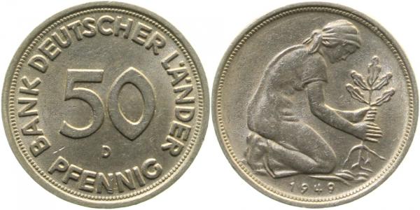 37949D~1.2 50 Pfennig  1949D bfr J 379  