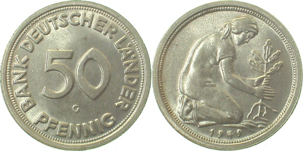 37949G~1.1 50 Pfennig  1949G bfr/stgl J 379  