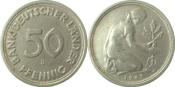 37949J~1.8 50 Pfennig  1949J vz+ J 379  