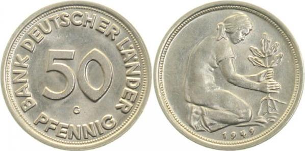 37949G~1.1 50 Pfennig  1949G bfr/stgl J 379  