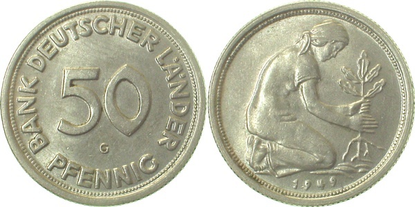 37949G~2.0 50 Pfennig  1949G vz J 379  