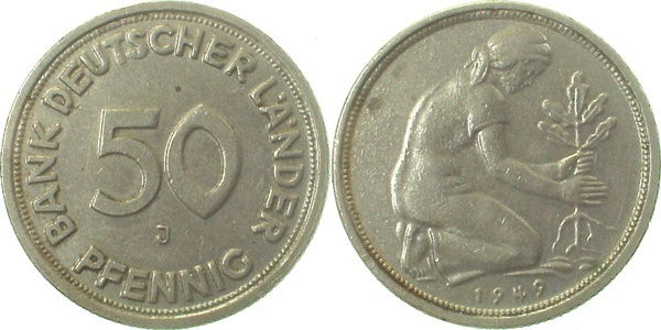 37949J~2.0 50 Pfennig  1949J vz J 379  