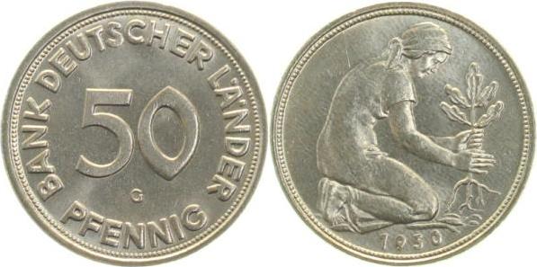 37950G~1.1 50 Pfennig  1950G bfr/stgl!! J 379  