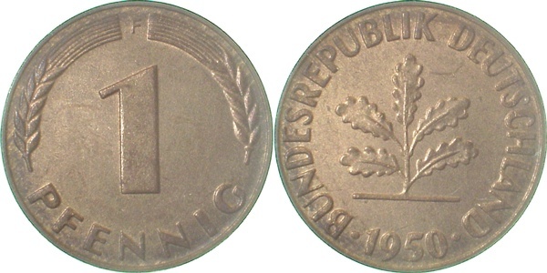 38050F~1.1 1 Pfennig  1950F bfr/st J 380  