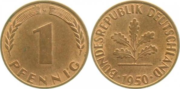 38050G~1.2 1 Pfennig  1950G f.stgl J 380  