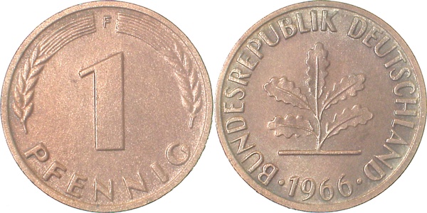 38066F~1.2 1 Pfennig  1966F bfr J 380  