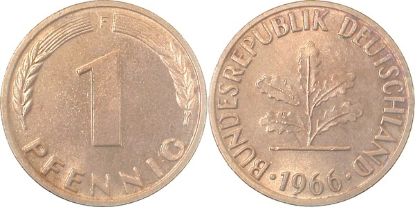 38066F~1.0 1 Pfennig  1966F stgl J 380  