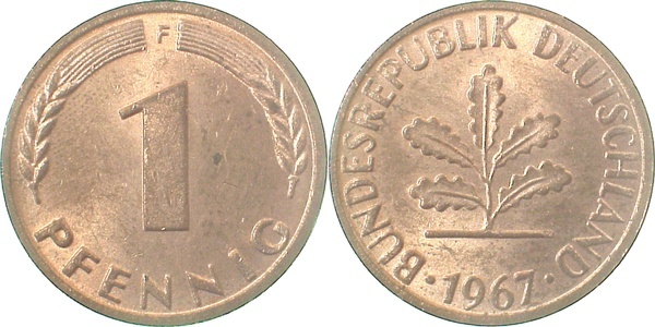 38067F~1.1 1 Pfennig  1967F bfr/st J 380  