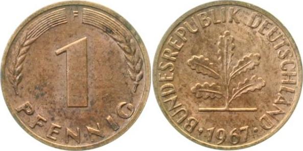 38067F~1.2 1 Pfennig  1967F bfr J 380  