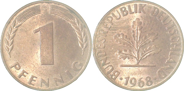 38068G~1.2 1 Pfennig  1968G bfr J 380  