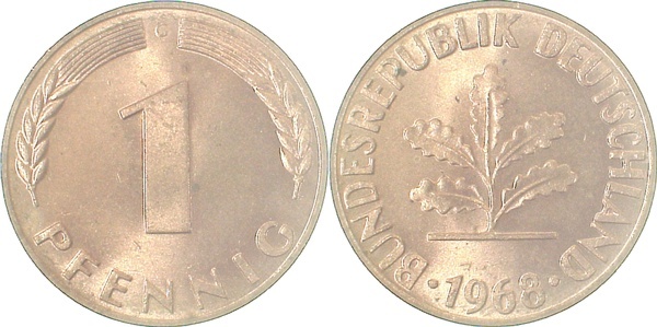 38068G~1.0 1 Pfennig  1968G stgl J 380  