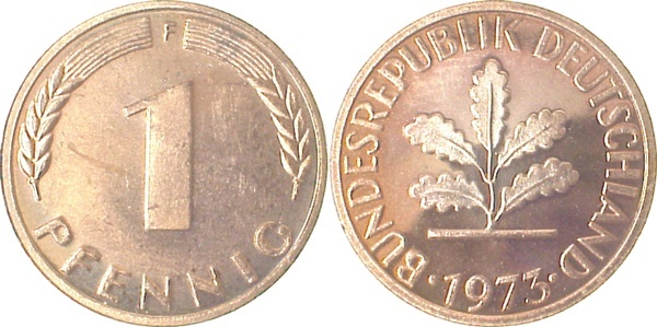 38073F~0.0 1 Pfennig  1973F PP 9100 Exemplare  J 380  