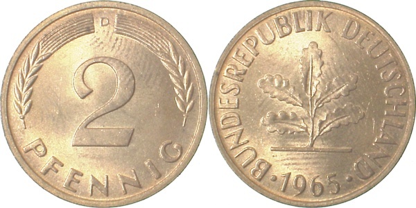 38165D~1.0 2 Pfennig  1965D stgl J 381  