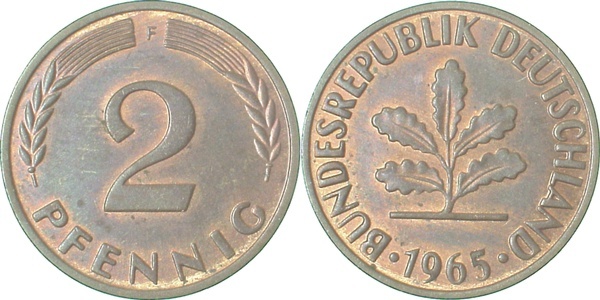 38165F~1.2a 2 Pfennig  1965F bfr/EA J 381  