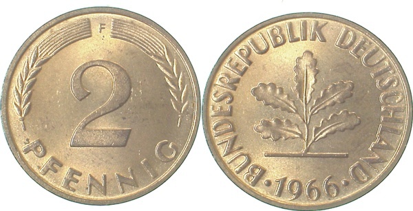 38166F~1.0 2 Pfennig  1966F stgl J 381  