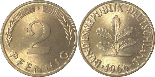 38166F~1.2 2 Pfennig  1966F bfr J 381  