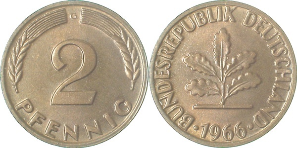 38166G~1.0 2 Pfennig  1966G stgl J 381  