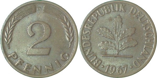 38167G~3.0 2 Pfennig  1967G ss J 381  