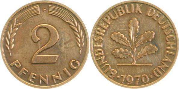 38170F~0.0 2 Pfennig  1970F PP ....... J 381  